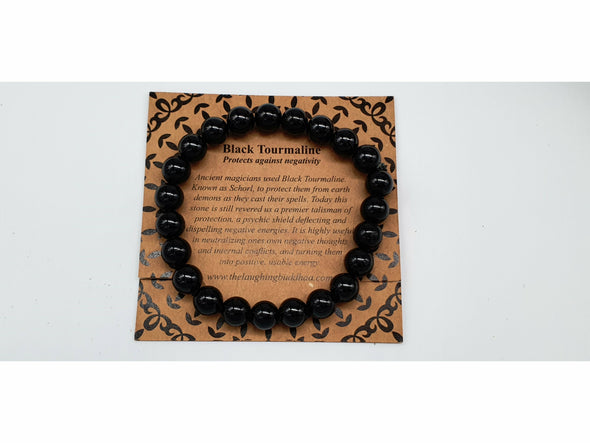 The Laughing Buddhaa Black Tourmaline Bracelet Protects against Negativity
